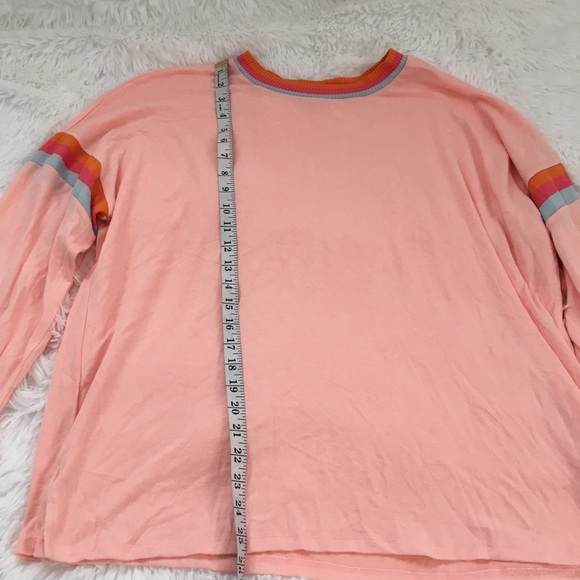 Style & Co T-Shirt Top Knit Peach Plus Size Crew Neck Long Sleeves - Picture 5 of 12